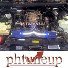 Blue 1994-1996 Cadillac Fleetwood 4.3l 5.7l V8 Dual Air Intake Kit