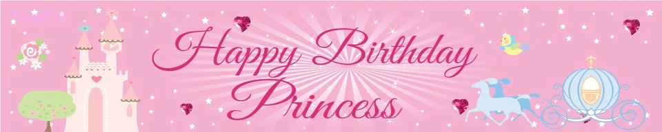 PERSONALIZADO Niñas 1er Cumpleaños Fiesta Banner Niños Castillo Decoraciones Hada Foto 3 de 4