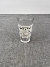 Vtg Buchanan's Black & White Scotch Whisky Advertising Glass Tumbler 5 1/2" Tall