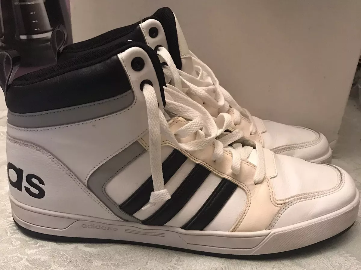 Adidas Neo Label Men's Mid Top White Black Stripe Shoe Size 13, UK 12.5 | eBay