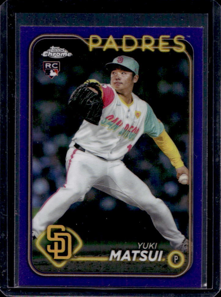 2024 Topps Chrome Update Yuki Matsui Purple Refractor RC #/250 #USC187