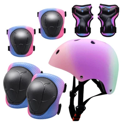 MARKENLOS 6/7tlg/Set Kinder Helm Knie Protektoren Skateboard Fahrrad Schutzausrüstung DE ﻿