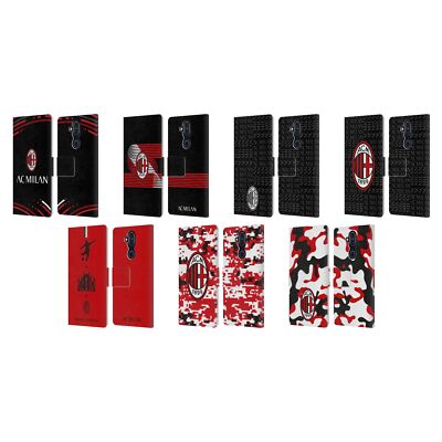 OFFICIAL AC MILAN CREST PATTERNS LEATHER BOOK WALLET CASE COVER FOR NOKIA PHONES