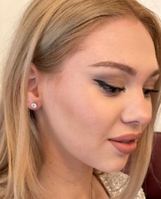 Desinr 2ct Diamond Solitaire Earrings Valentines gift for her 18k SOLID GOLD HMD