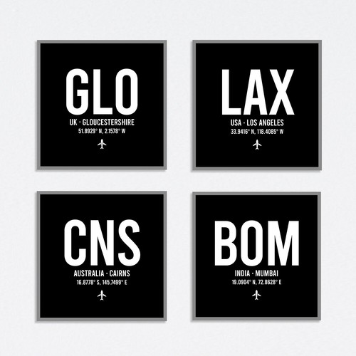 Personalised Gloucestershire UK Airport code print - Any Airport/Location, - Picture 5 of 5