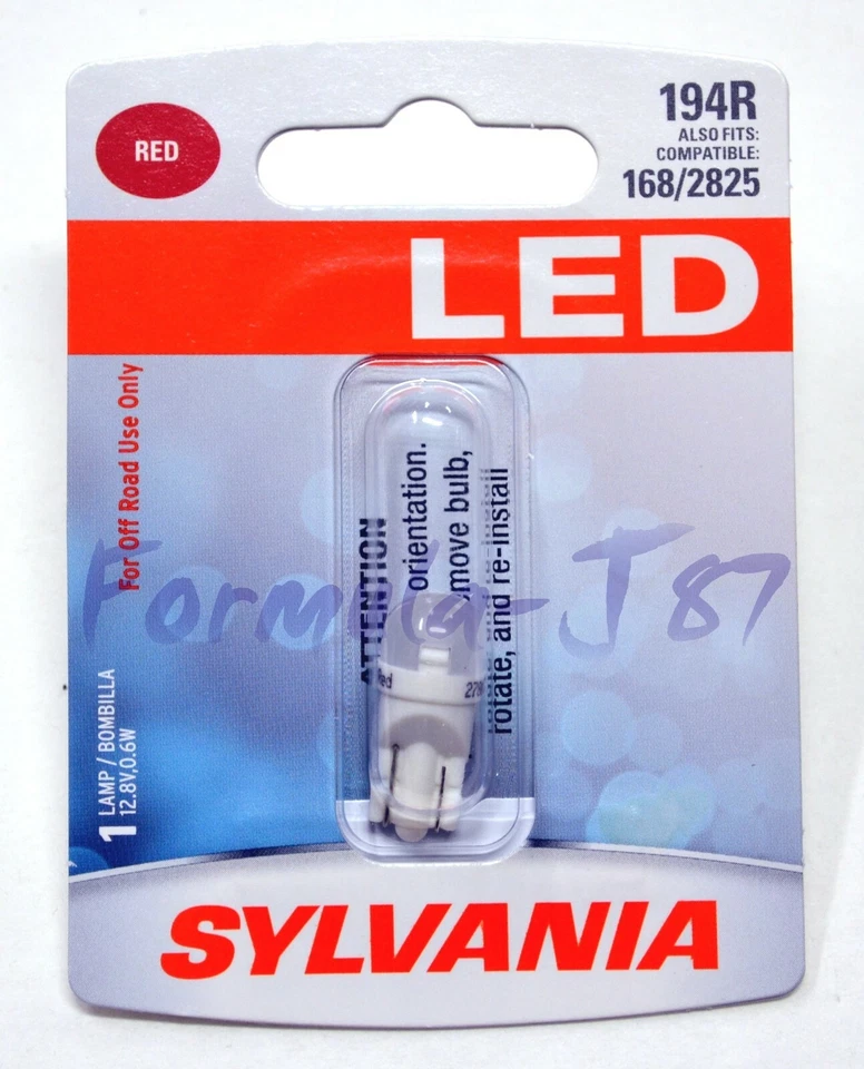 Sylvania Luz LED 194 T10 Rojo Dos Bombillas Marcador Lateral Trasero Estacionamiento Repuesto Foto 2 de 4