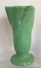 Vintage Hull Mint Green Swirl Vase #413 Speckled Glaze 8.5"