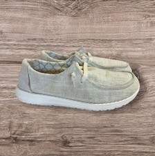 Hey Dude Women's Wendy Sparkling Gold Lace Up Loafers Size 6