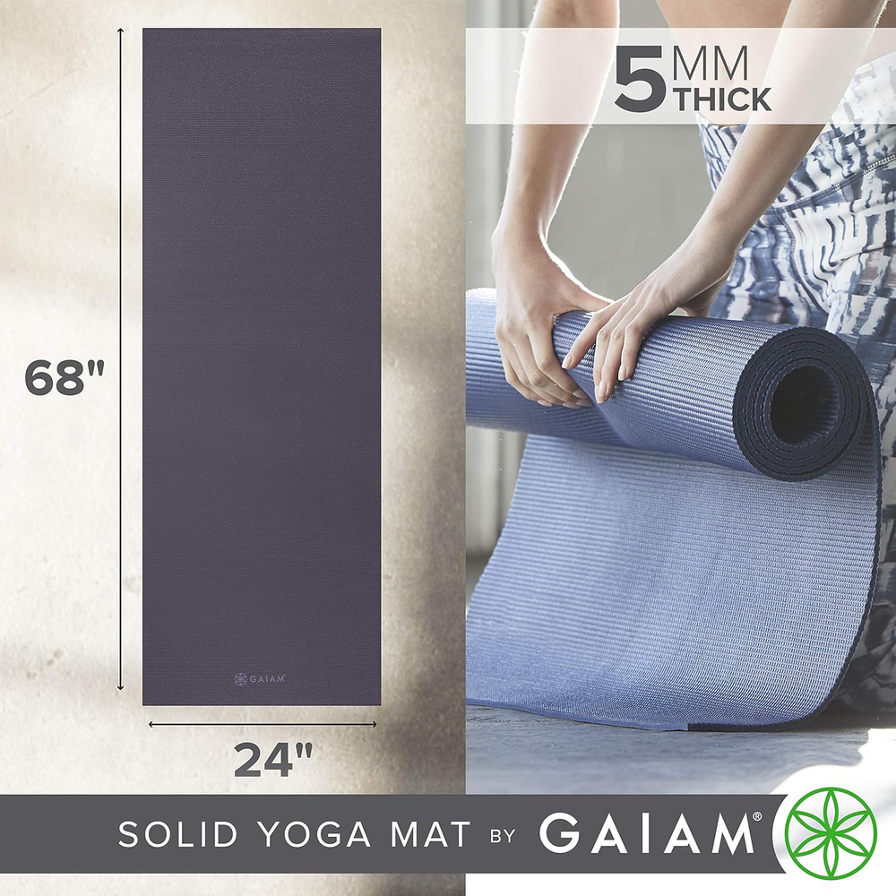 Premium 5mm Thick Non-Slip Yoga Mat for All Fitness and Exercise Needs