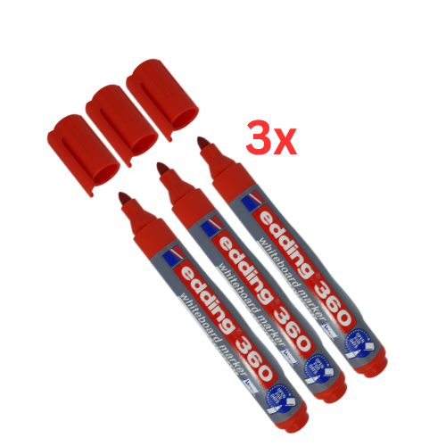Folienstift Rot Edding 360 3 StüCk Marker Flipchartstift Boardmarker Whiteboard-image