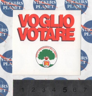 STICKER STICKER VINTAGE STICKER STICKER P.C.I. I WANT TO VOTE