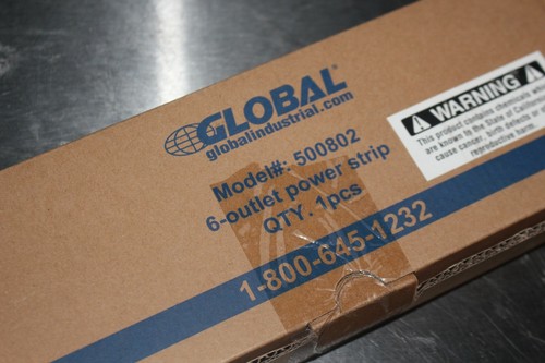 Global 6 Six Outlet Power Strip - Reinforced Casing and Rocker On-Off ...