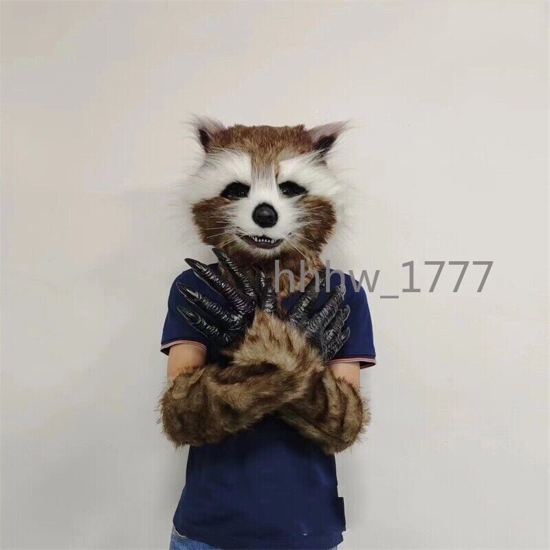 Máscara de mapache cohete de peluche Guardianes de la Galaxia Vol. 2 disfraces de látex de Halloween