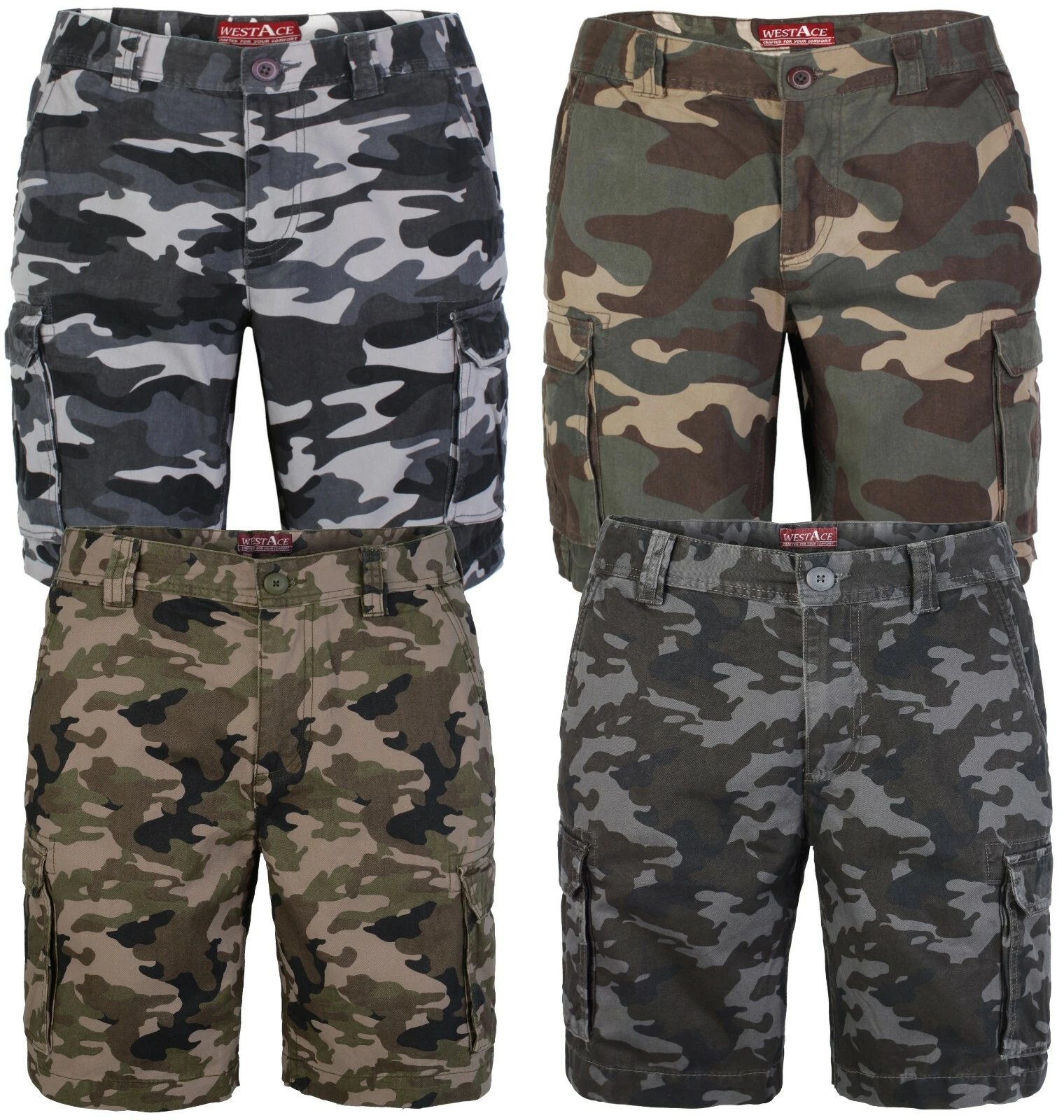 westAce Mens Army Cargo Combat Shorts Casual Work Cotton Flat Front Half Pant
Opens in a new window