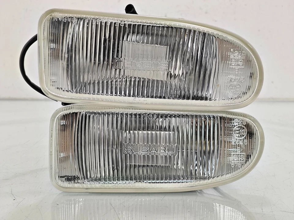 JDM Subaru Leone Omega RX AA5 Bumper Clear Glass Fog  Lamp Light W/ Bracket Set - Image 2 of 4