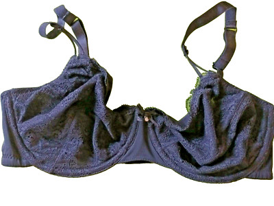 Matalan UK 34DD Schwarz Bügel Sexy Spitze Cup Balconette BH mit Diamant Tropfen