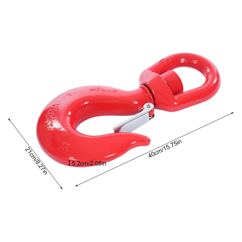 15 Ton Swivel Lifting Hook Heavy Duty Round Rotating Hook with Safety Latch - Image 2 of 4