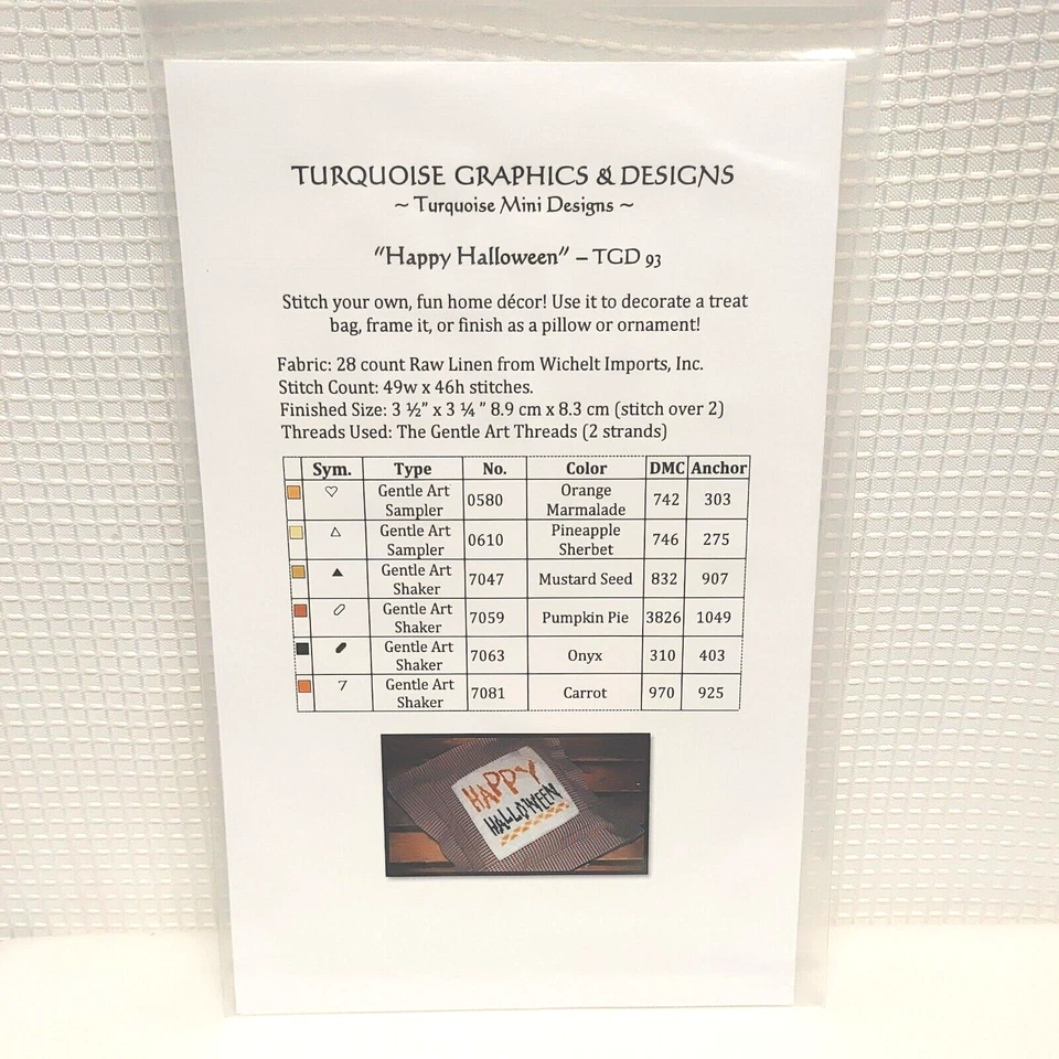 Happy Halloween Cross Stitch Pattern Turquoise Graphics - Image 3 of 3