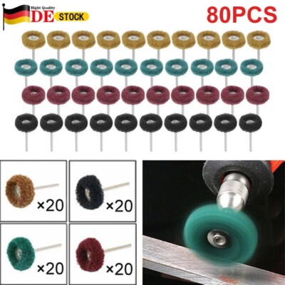 80 Tlg Universal Polierscheibe Schleifscheibe Ø25mm Für Dremel Räder Zubehör Set