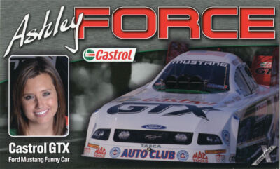 ''Ashley Force'' 2007 Castrol GTX Ford Mustang NITRO Funny Car ORIGINAL HANDOUT! 