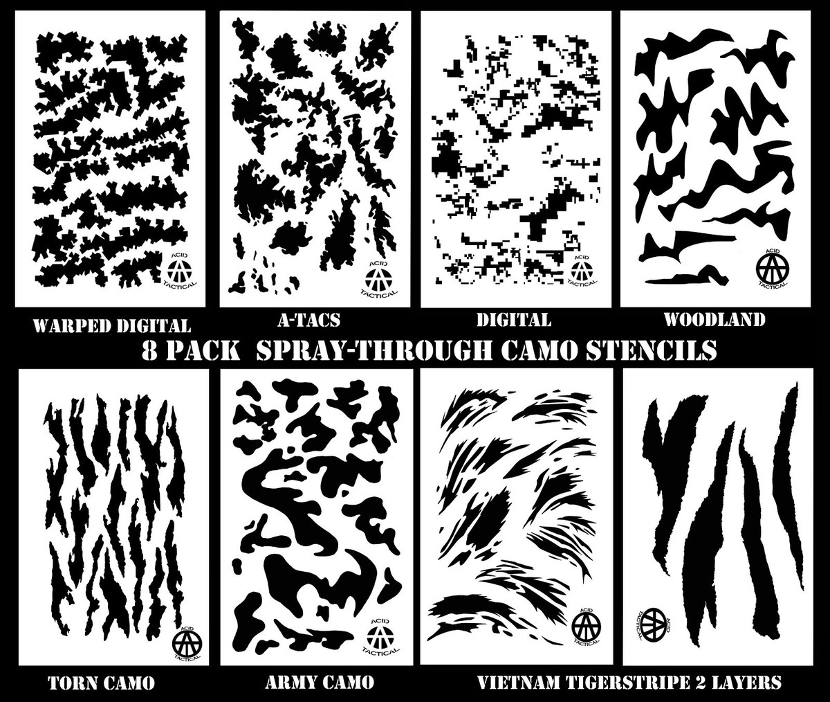 14 14-mylar-paint-camouflage-stencils-10mil-diy-hunting-rifle-guncamo-combo-8-pack-ebay