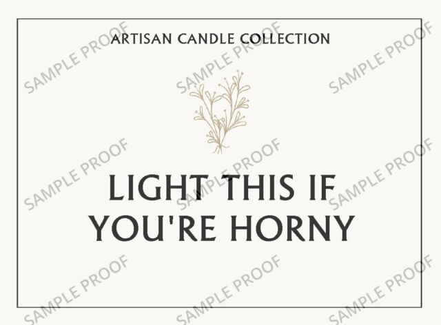 Funny/Rude Sexy Candle Label Valentines Husband Wife -Yankee Candle NOT Supplied