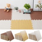 60X60CM Large Foam Wood Grain Interlocking Floor Mats Workout Exercising Cushion