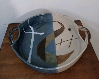 Christopher Bragg Hand Thrown Cobalt Blue Studio Pottery Baking Dish Ovenware