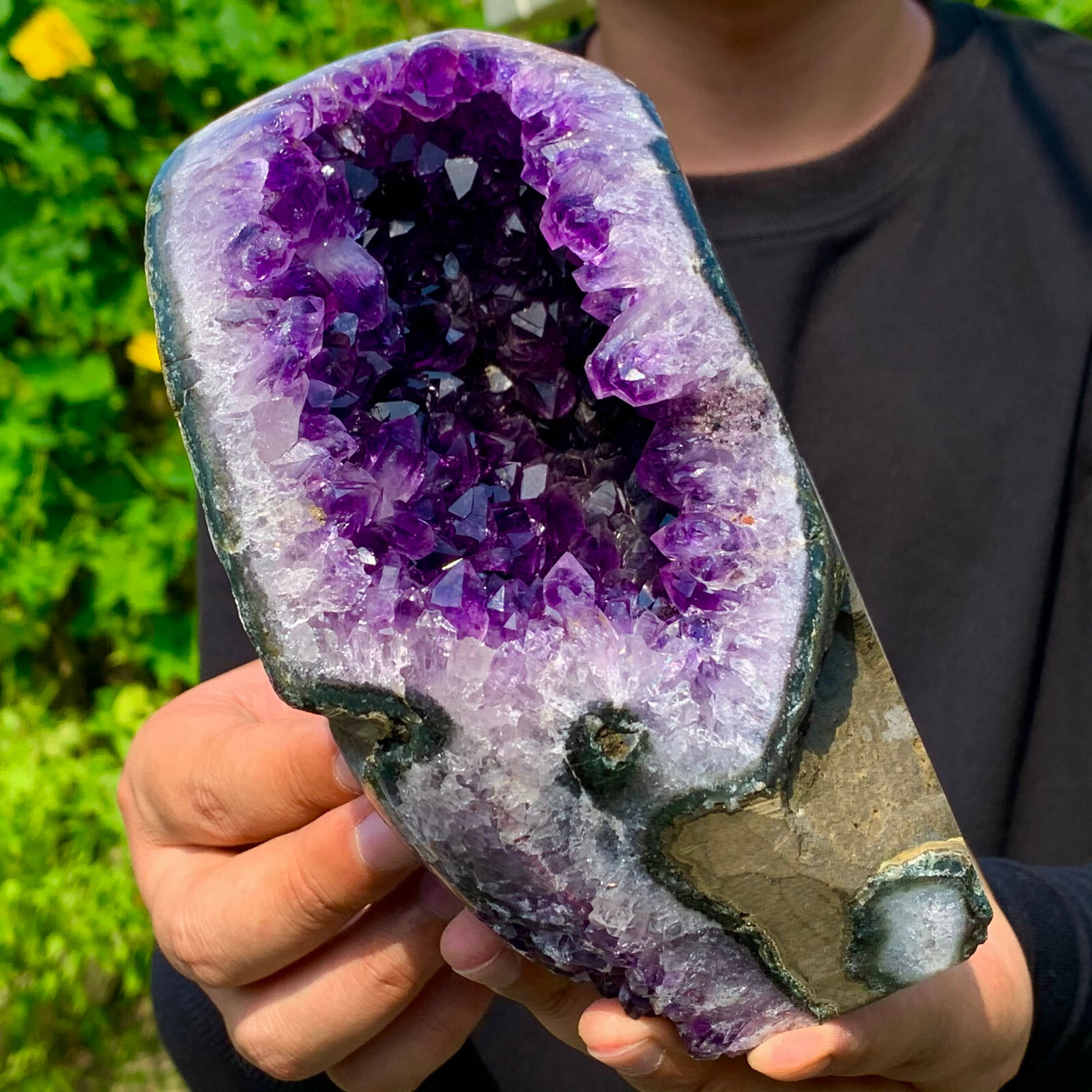 4.3LB Natural Uruguayan Amethyst Quartz CaveGeode Crystal  564