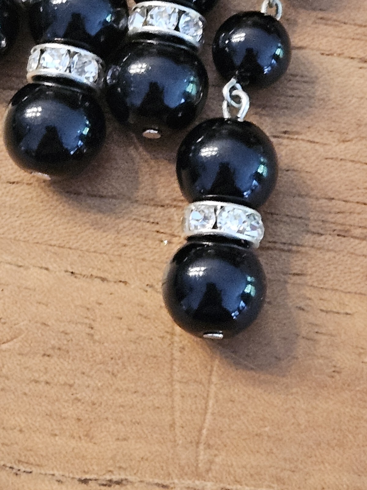 Dramatic Glass In Crystal Cascading Necklace Blac… - image 5