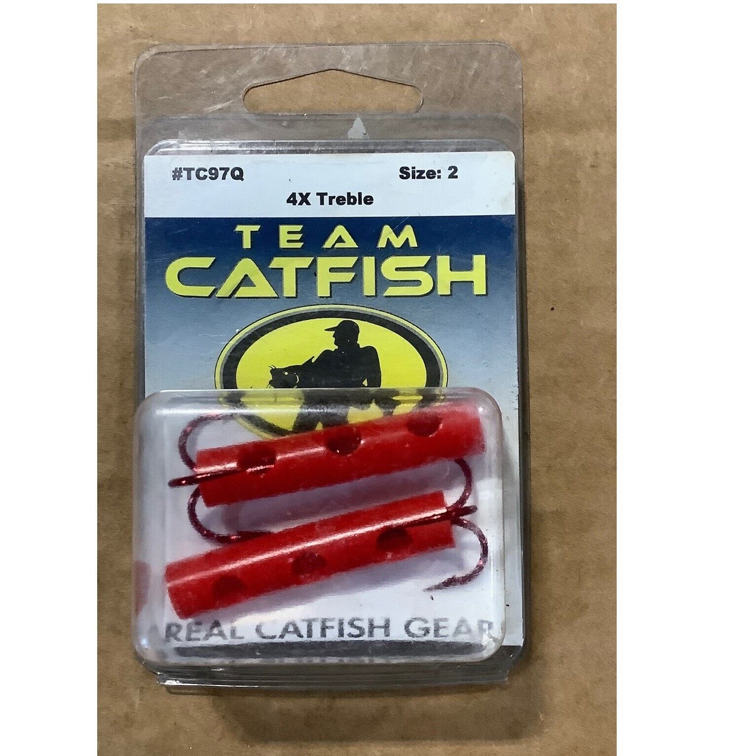 Team Catfish TC97Q Real Catfish Gear, 4X Treble, Size 2