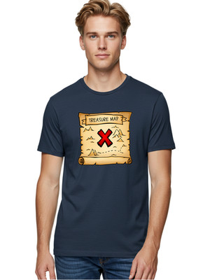 Treasure-Map-1 Mens Graphic Tee, 100% Cotton, Casual Summer Wear