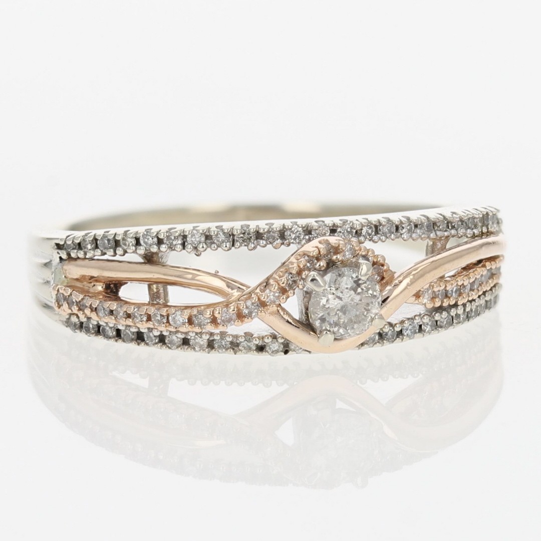 .32ctw Round Diamond Split-Shank Engagement Ring … - image 2