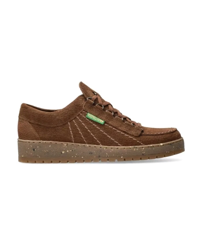Mephisto Slipper Uomo - Scarpe Basse Marrone, Larghezza Comfort G, Chiusura Con Lacci E Velcro