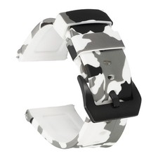 Silicone Watch Bands 26mm Soft Watch Band with Black Buckle, Camo White