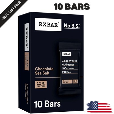 RXBAR Chocolate Sea Salt Chewy Protein Bars Gluten-Free Ready-to-Eat 10 Count