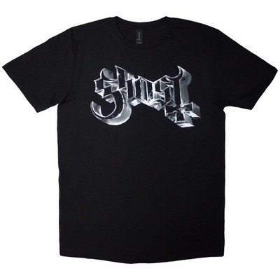 Ghost T-Shirt: Chrome Logo (schwarz) OFFICIAL NEU
