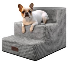 Dog Steps for Small Dog, 3-Step Dog Stairs for High Beds and Couch, Non-Slip Pet