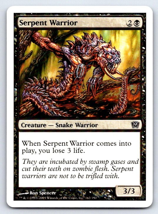 Serpent Warrior Common 9th Edition Magic: The Gathering Lightly Played