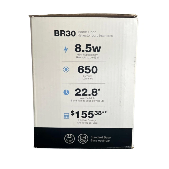 Utilitech 3-Pack LED Daylight Flood BR30 Brand New Unopened - Image 3 of 3