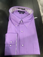 Paul Fredrick Classic Fit Non-Iron Lavender Cotton Dress Shirt 19-36