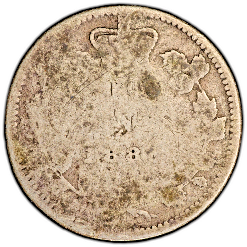 1880 H Canadian Canada Silver Dime 10c Graded PCGS FR02 (Fair). - Image 3 of 3