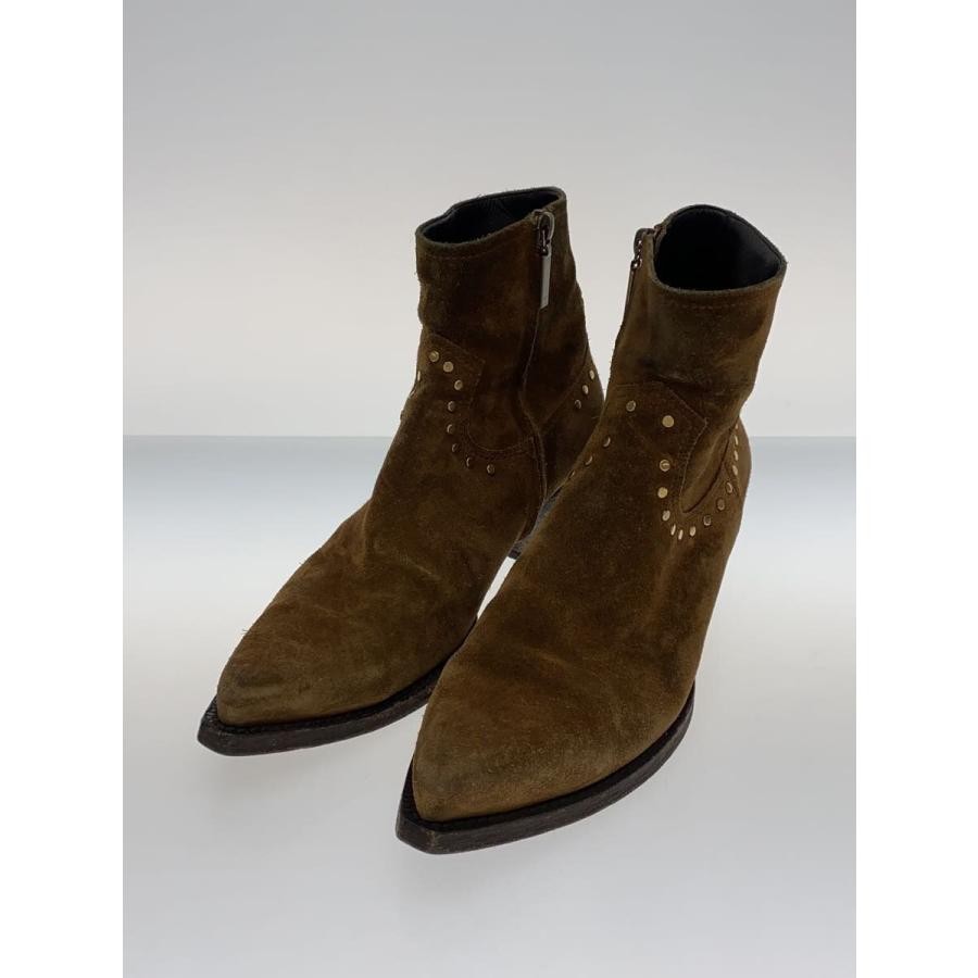 Stivaletti Saint Laurent tacco marrone scamosciato taglia 42 uomo autentici