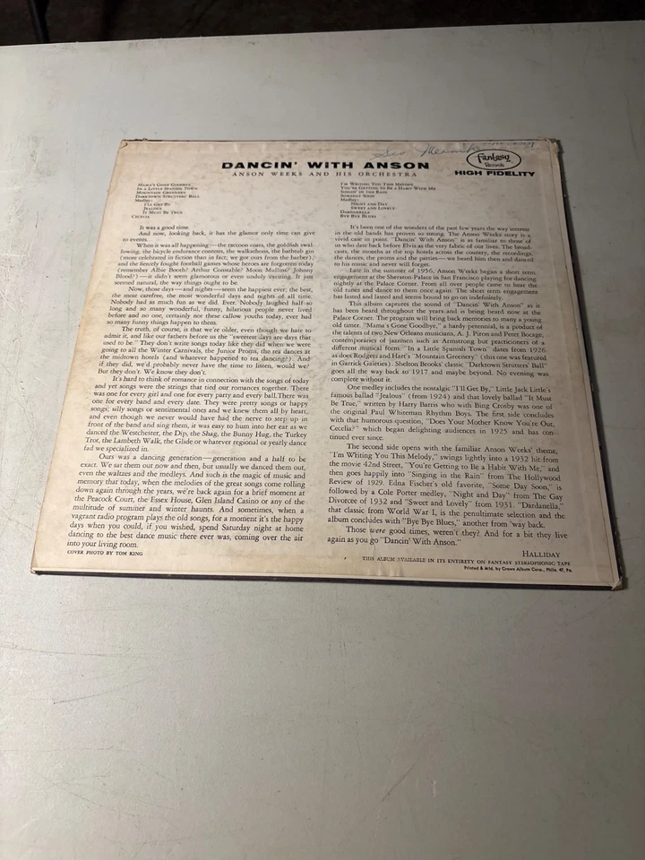 ANSON WEEKS AND HIS ORCHESTRA DANCIN' WITH ANSON RED VINYL RECORD MONO 1958 VG+ — 第 2/4 张图片