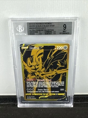 Pokemon Zacian V SWSH076 SWSH: Sword & Shield Promo Holo Beckett BGS 9 MINT