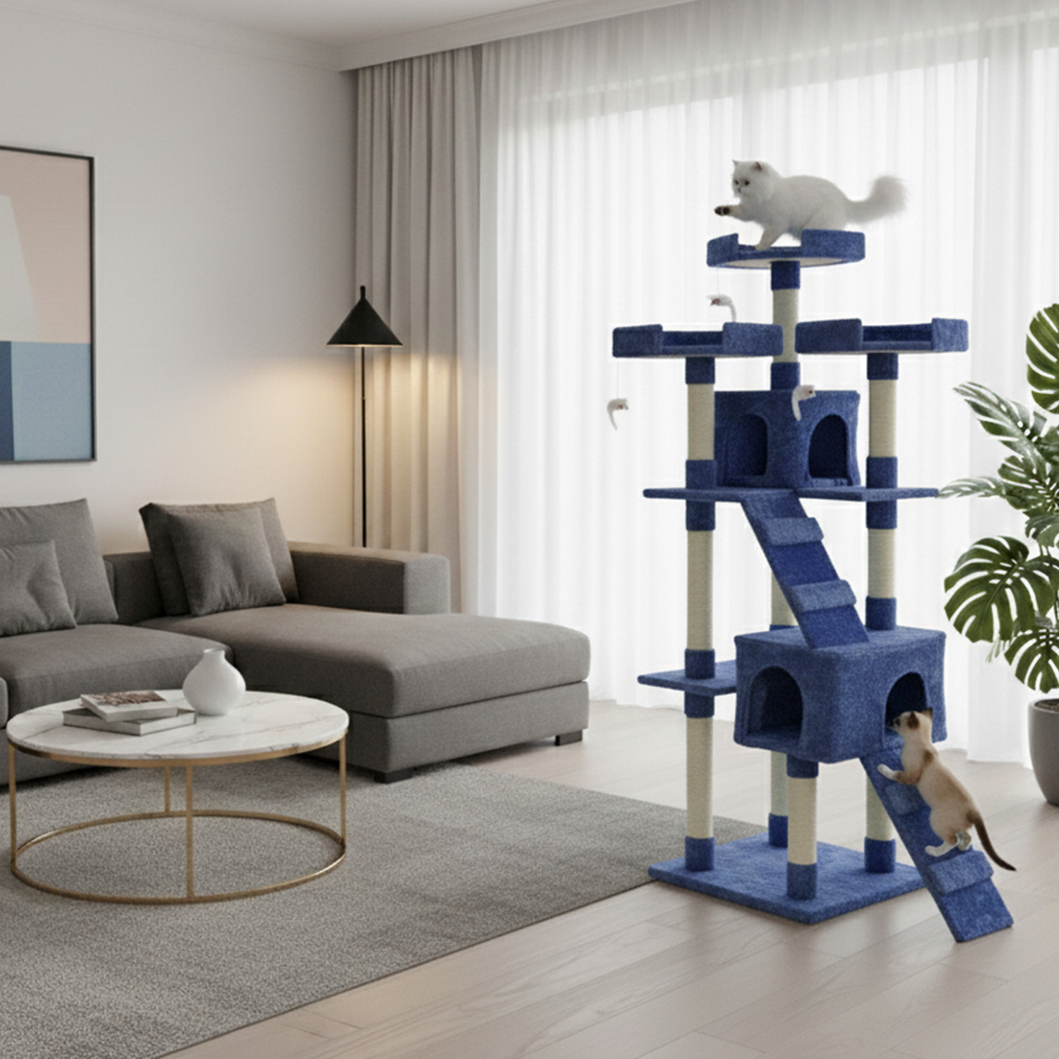 Tiragraffi Per Gatti Albero Parco Giochi Gioco Tira Graffi Per Gatto Da 170 Cm