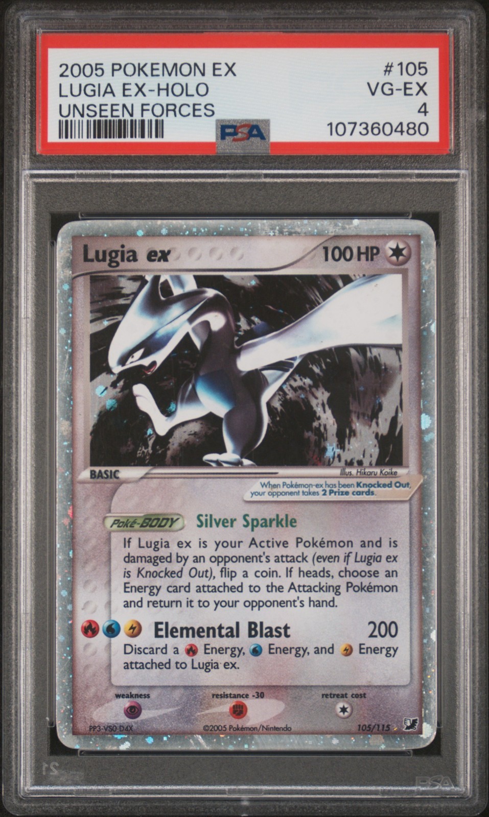 Lugia ex 105/115 Unseen Forces PSA 4