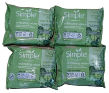 Simple Exfoliating Wipes 4x 20 Wipes free Shipping 