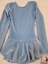 Mondor Girls Ice Blue Ice Skating Dress Size 10-12 New