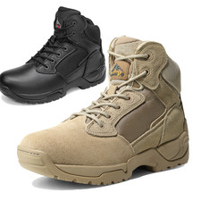 Men's Military Tactical Boots Motorcycle Combat Ankle High Hiking Boots